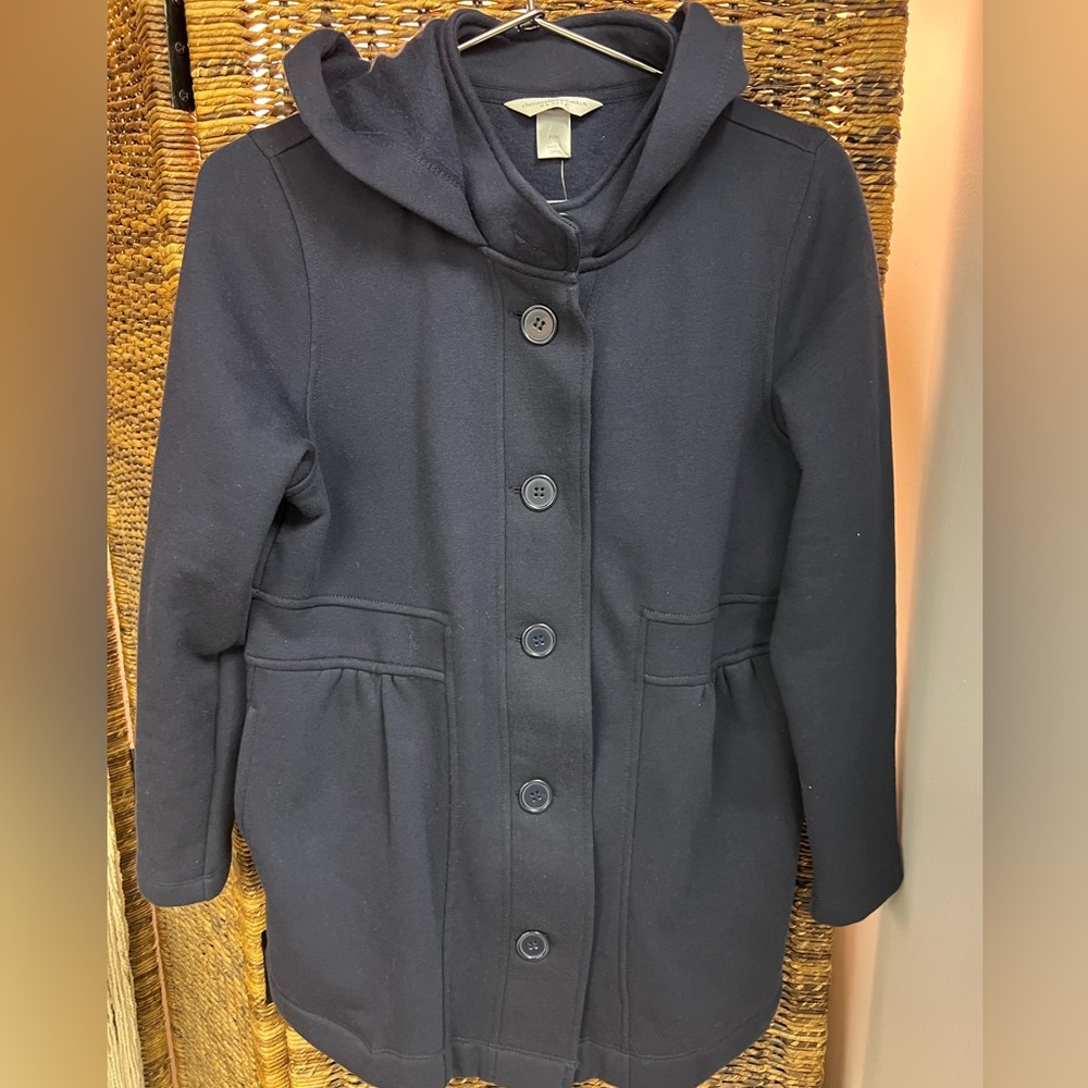 Christopher & Banks - NWT, Womens Petite Medium Navy Blue sweatshirt coat